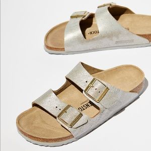 Arizona Washed Metallic Birkenstock Sandal